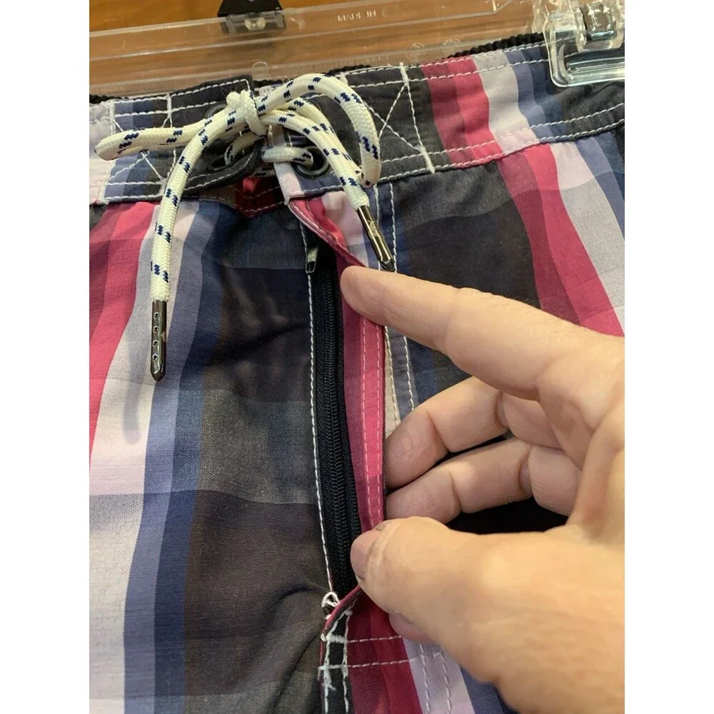 Tommy Bahama Men’s Sz XL Swim Trunks Swimsuit Check Lined Preppy Beach Vacation